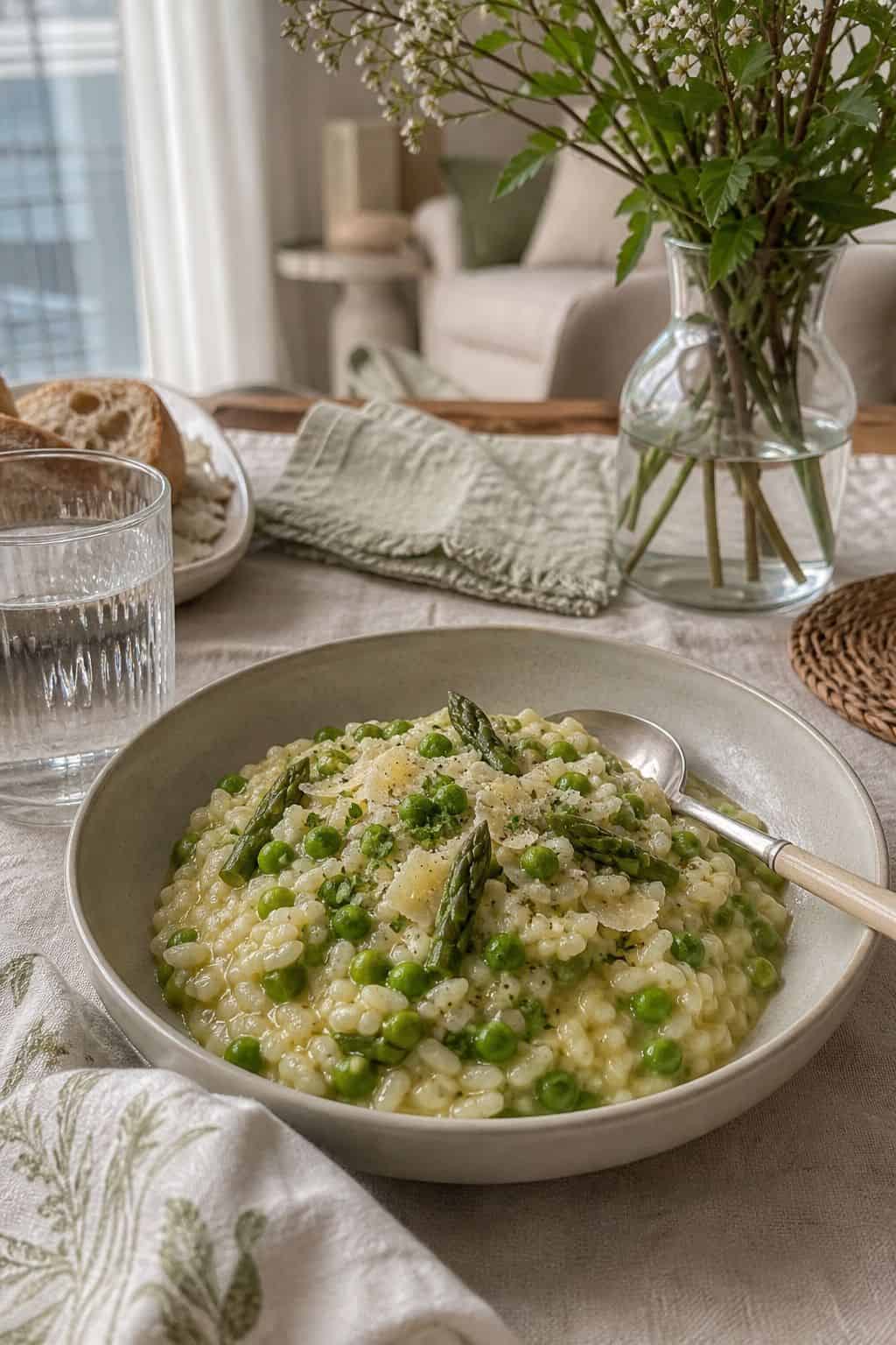 Asparagus and Pea Risotto small apartment idea for Top 18 Easter Lunch Ideas for a Light and Beautiful Midday Spread.