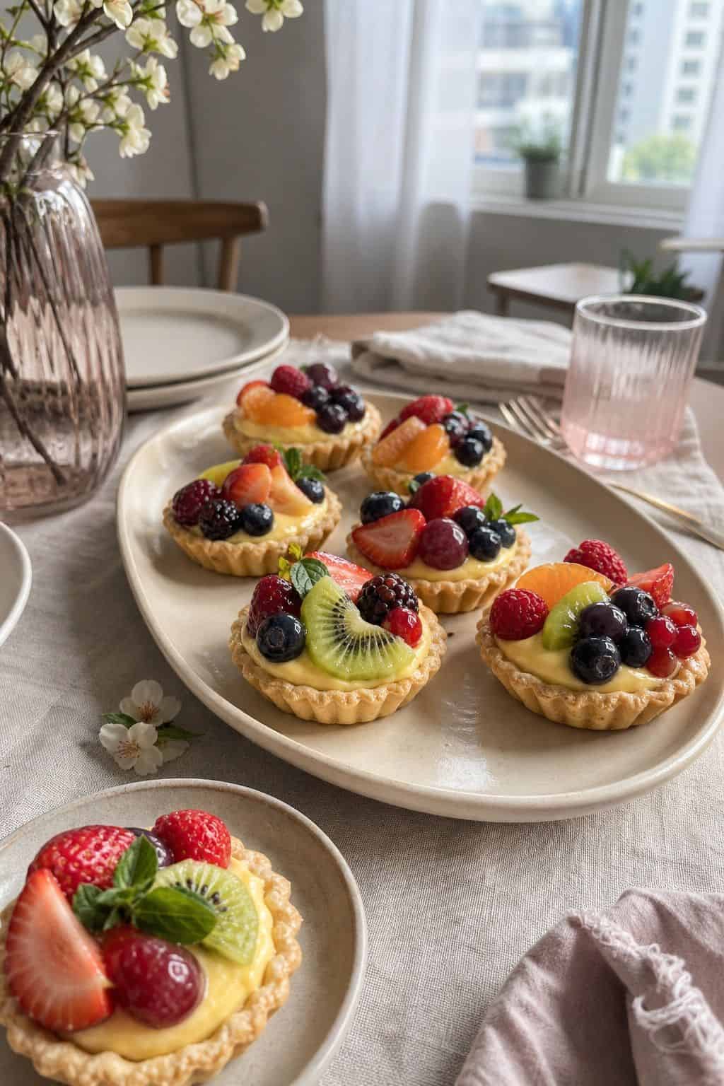 Mini Fruit Tarts small apartment idea for Top 18 Easter Lunch Ideas for a Light and Beautiful Midday Spread.
