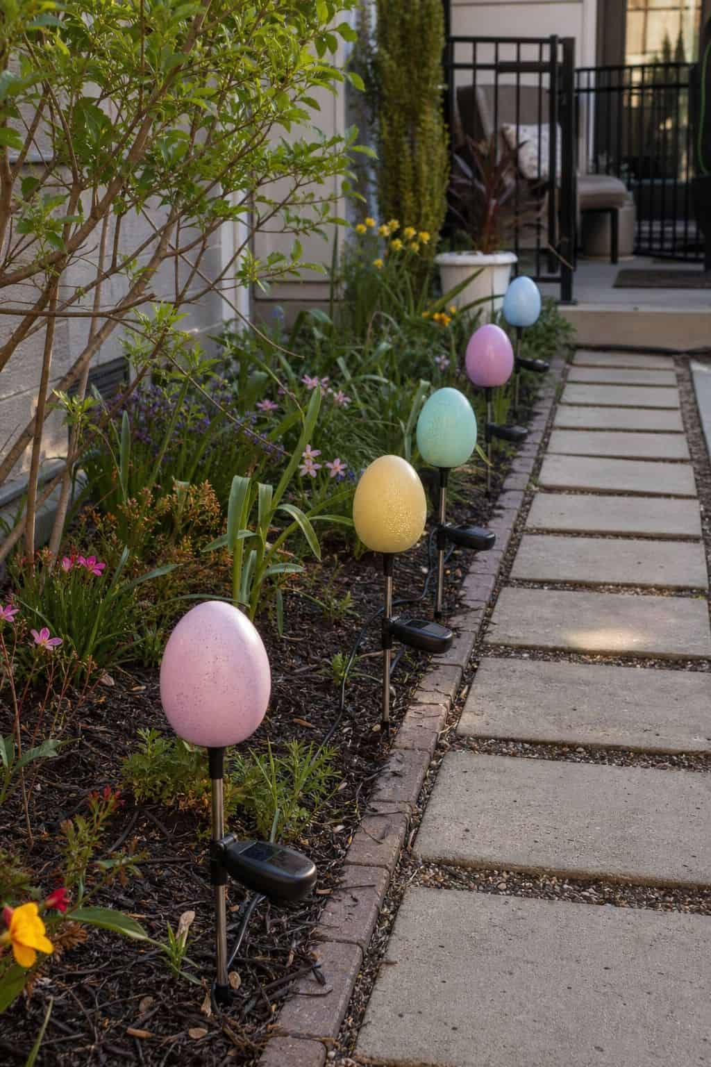 Install Easter Egg Pathway Lights small apartment idea for Top 16 Easter Outdoor Decoration Ideas for Every Part of Your Home.