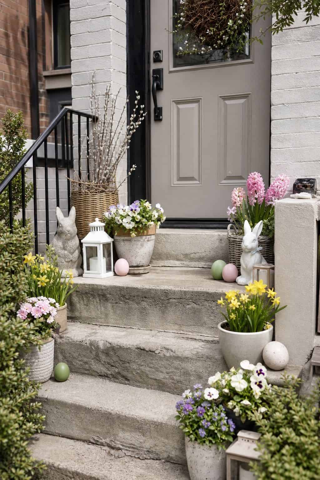Style the Front Steps small apartment idea for Top 16 Easter Outdoor Decoration Ideas for Every Part of Your Home.