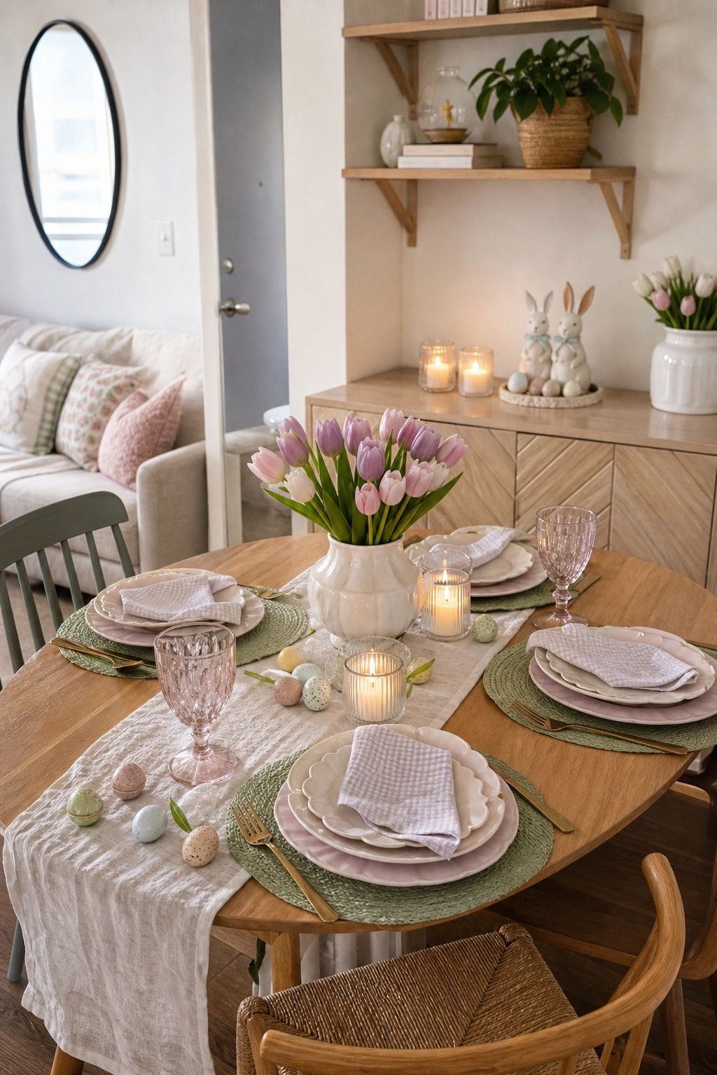 Style a Pastel Tablescape small apartment idea for Top 18 Easter Party Ideas for a Memorable Spring Gathering.