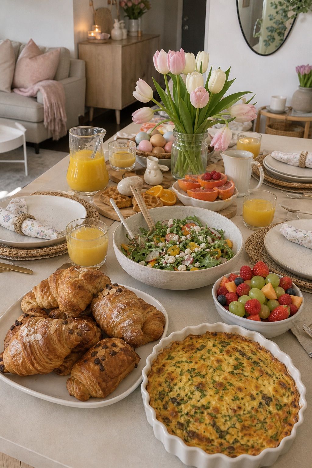 Build a Bright, Generous Brunch Spread small apartment idea for Top 18 Easter Party Ideas for a Memorable Spring Gathering.