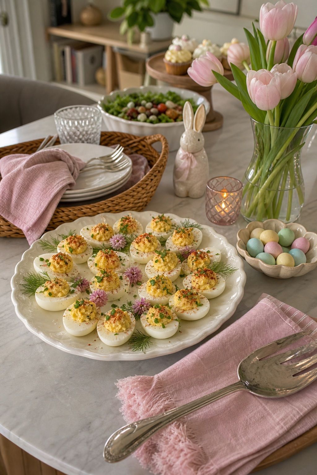 Make Deviled Eggs the Signature Appetizer small apartment idea for Top 18 Easter Party Ideas for a Memorable Spring Gathering.