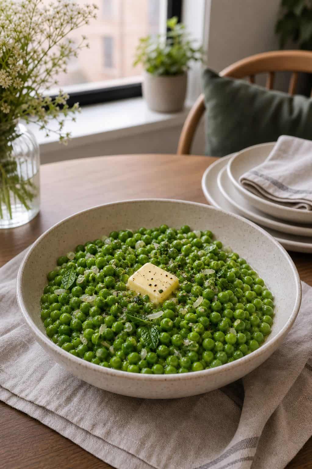 Buttery Spring Peas small apartment idea for Top 19 Easter Side Dishes to Complete Your Holiday Table for Small Apartments.