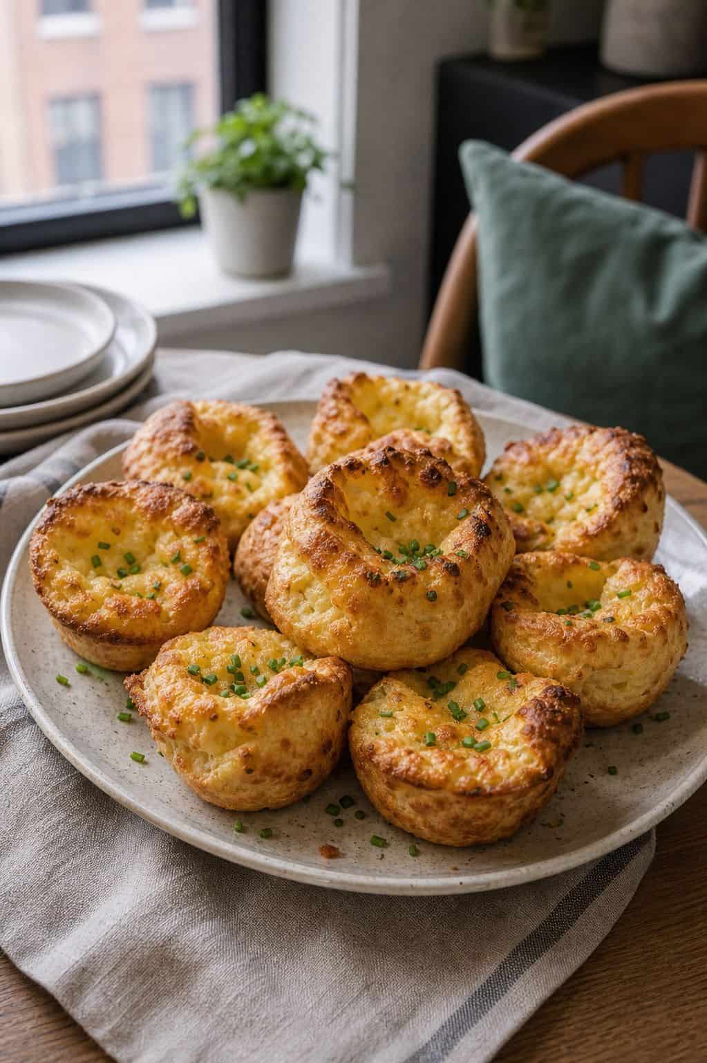 Cheesy Popovers With Chives small apartment idea for Top 19 Easter Side Dishes to Complete Your Holiday Table for Small Apartments.