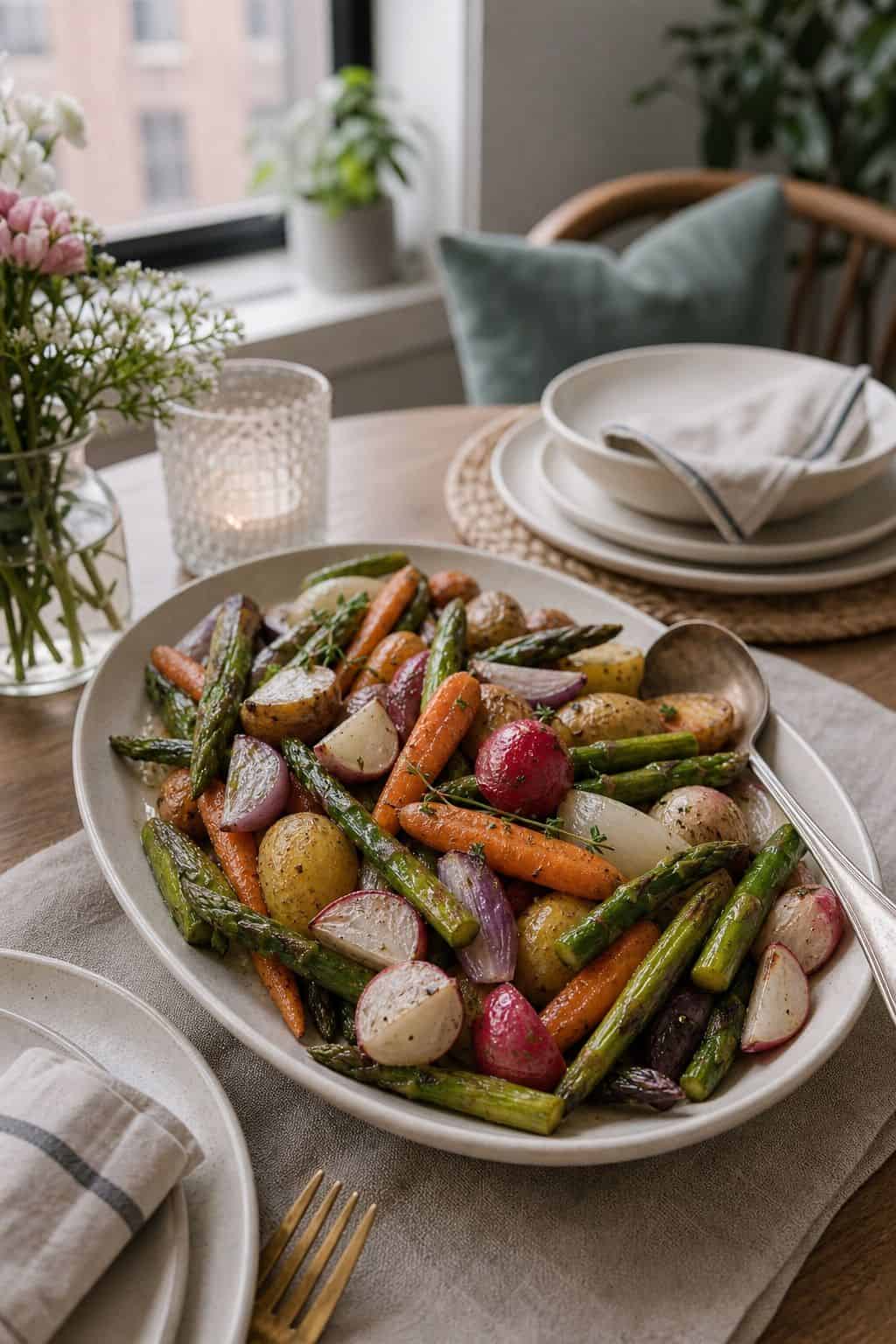 Roasted Spring Vegetable Medley small apartment idea for Top 19 Easter Side Dishes to Complete Your Holiday Table for Small Apartments.