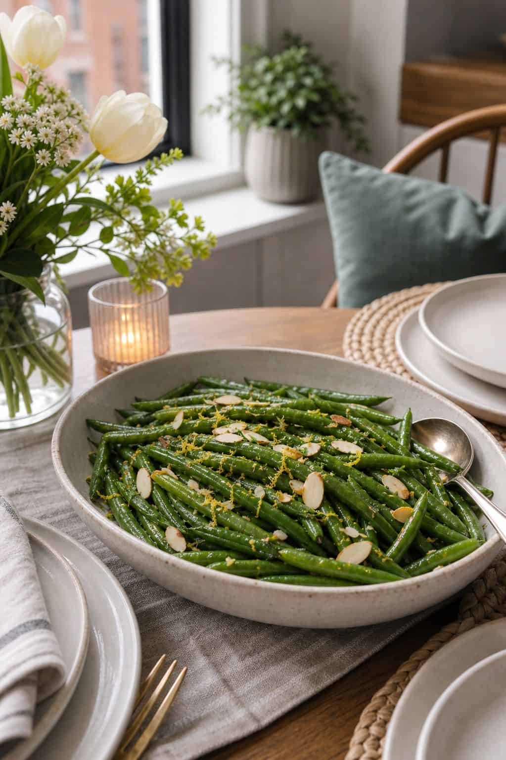 A Bright Green Bean Dish small apartment idea for Top 19 Easter Side Dishes to Complete Your Holiday Table for Small Apartments.