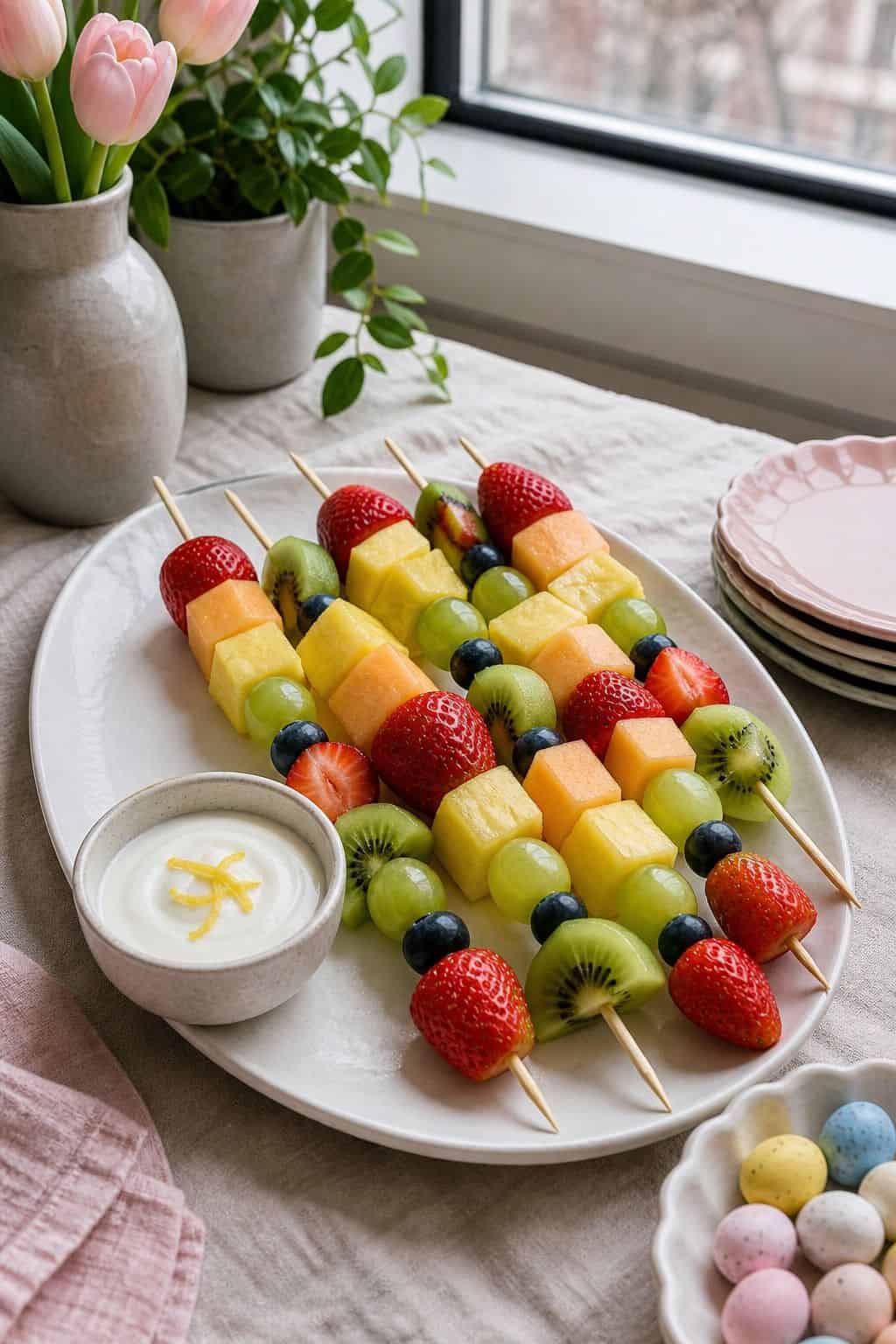 Spring Fruit Skewers small apartment idea for Top 19 Easter Snacks and Appetizers for an Easy Spring Spread.