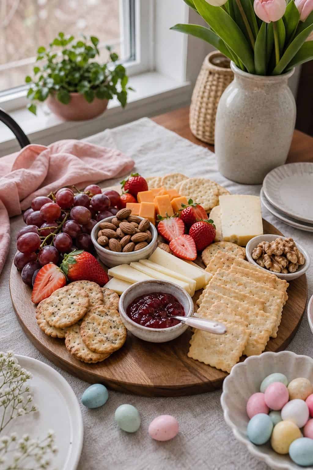 Cheese and Cracker Board small apartment idea for Top 19 Easter Snacks and Appetizers for an Easy Spring Spread.