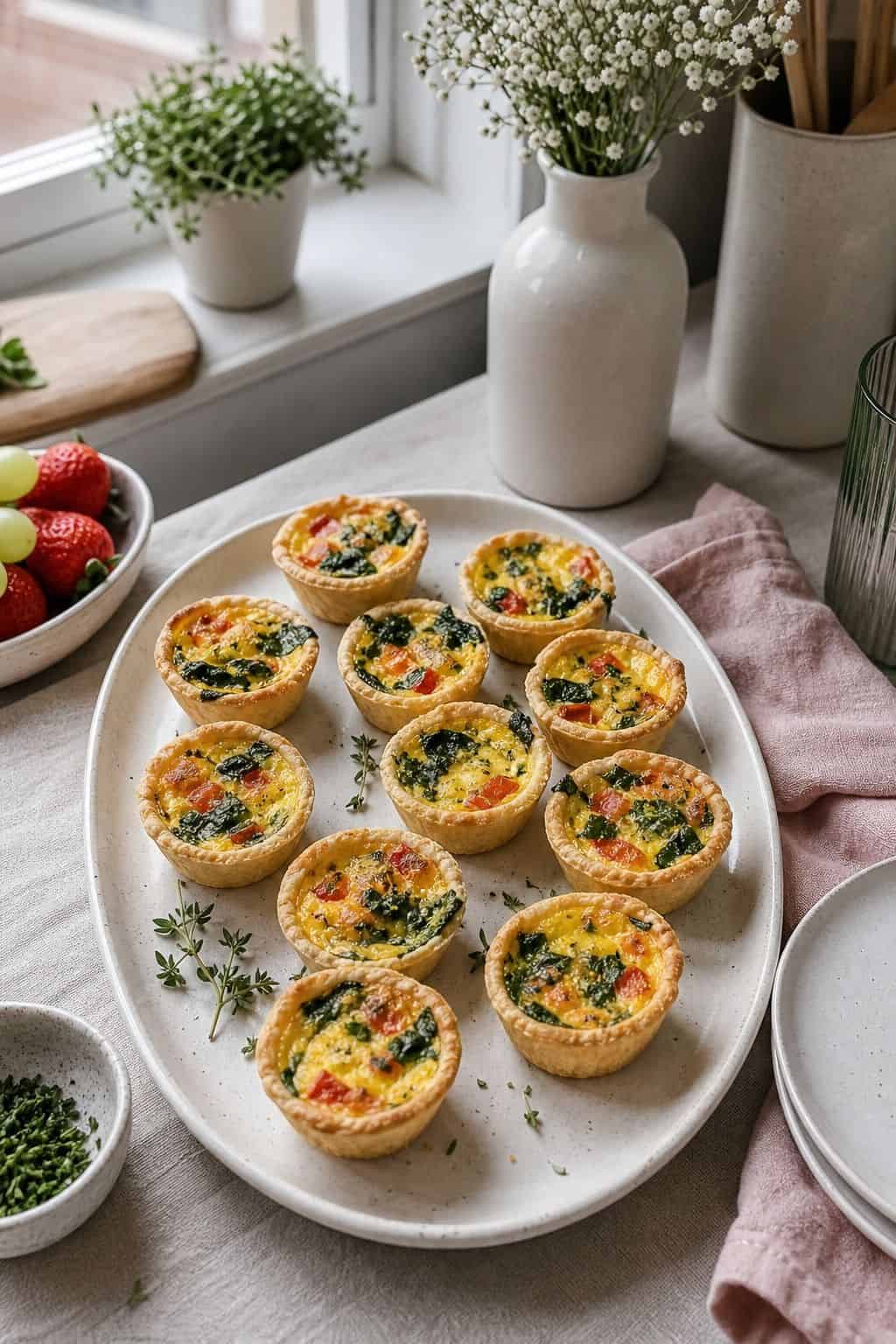 Mini Quiches small apartment idea for Top 19 Easter Snacks and Appetizers for an Easy Spring Spread.