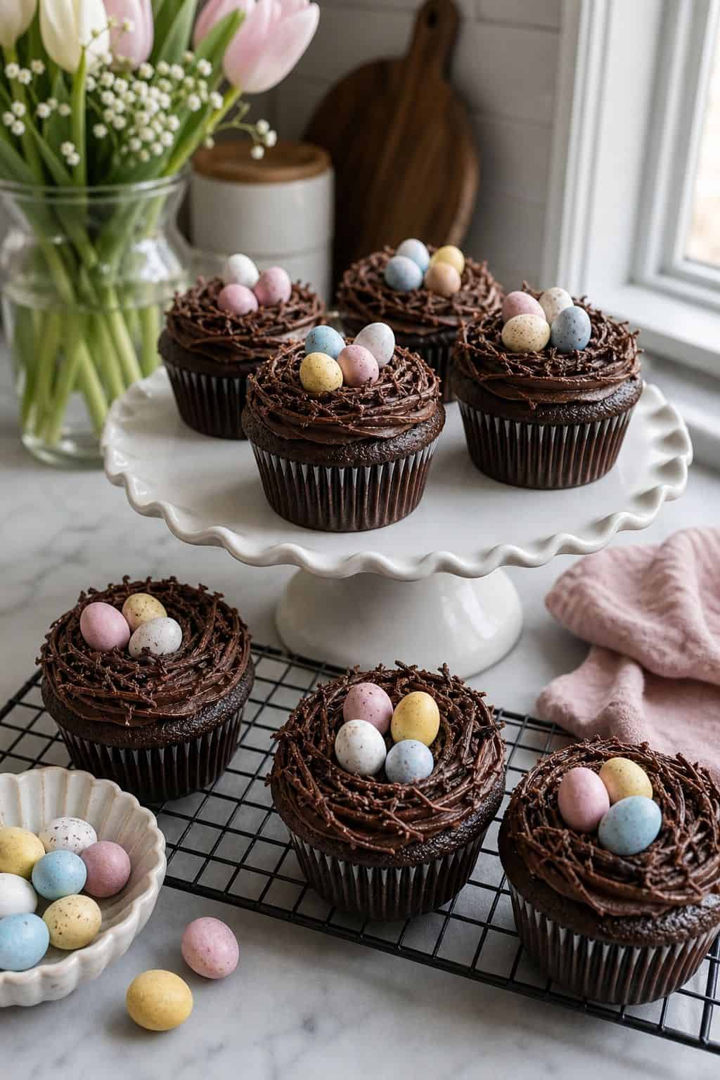 Chocolate Nest Cupcakes small apartment idea for Top 19 Easter Snacks and Appetizers for an Easy Spring Spread.