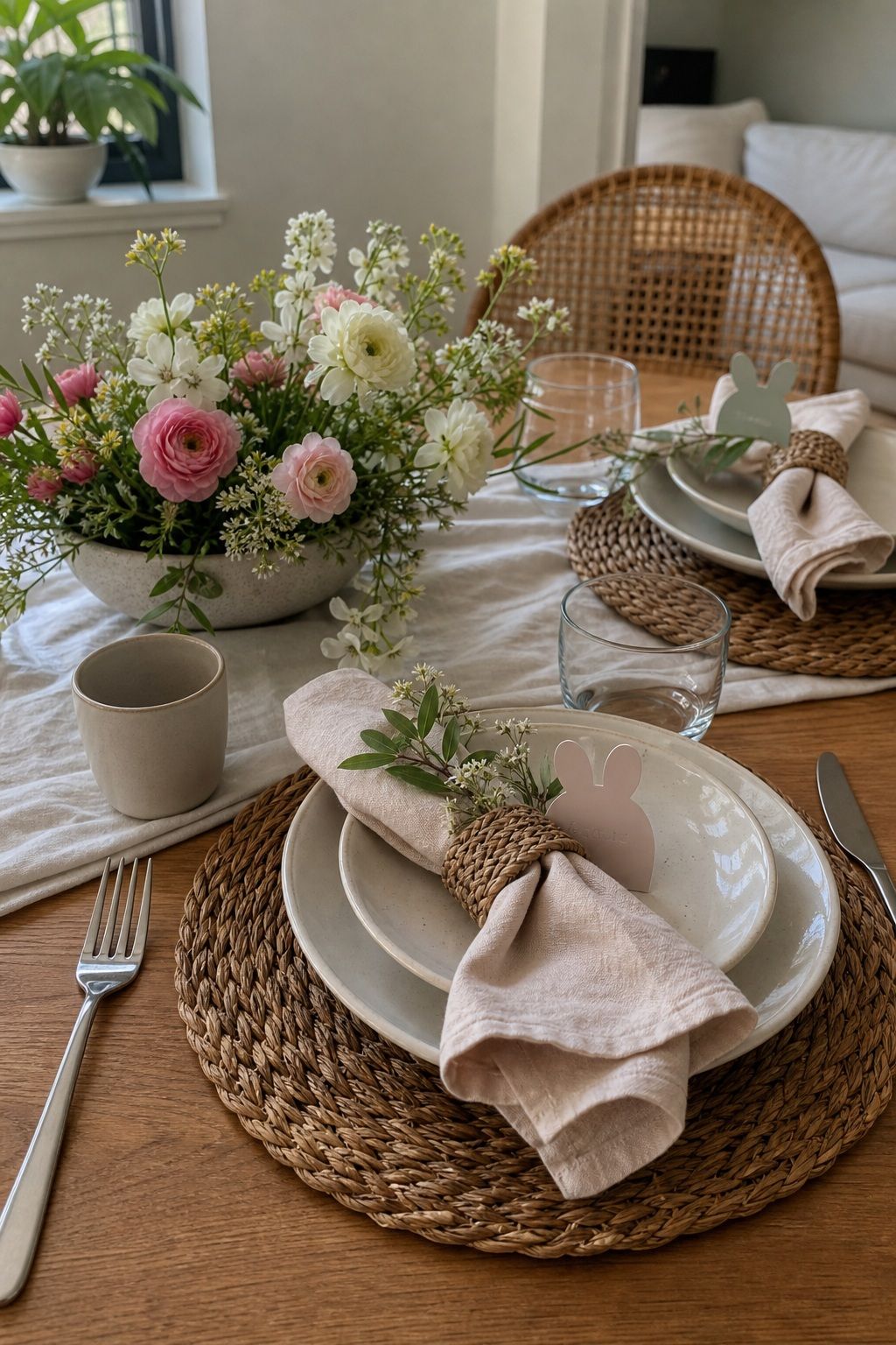 Personalize the Place Settings small apartment idea for Top 19 Easter Table Decorations to Set a Beautiful Holiday Table for Small Apartments.