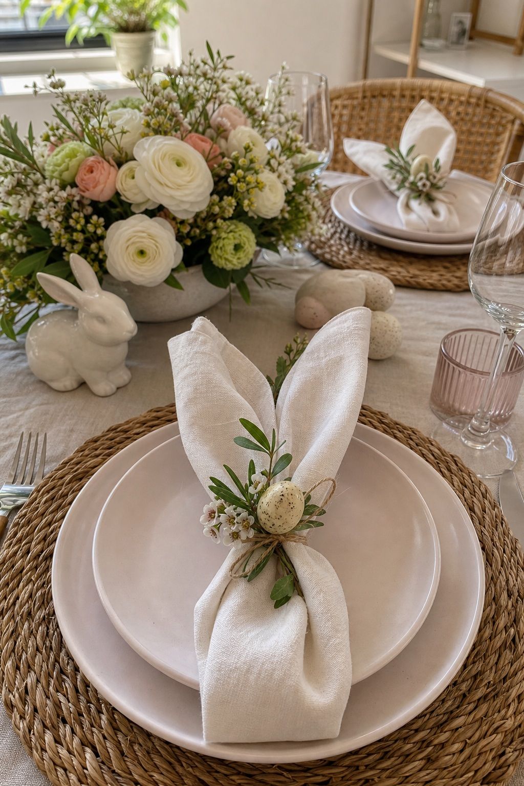 Fold Napkins With a Seasonal Touch small apartment idea for Top 19 Easter Table Decorations to Set a Beautiful Holiday Table for Small Apartments.