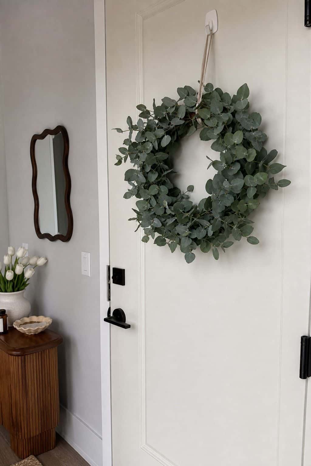 Choose a Minimalist Eucalyptus Wreath small apartment idea for Top 18 Easter Wreath Ideas for a Fresh Spring Front Door.