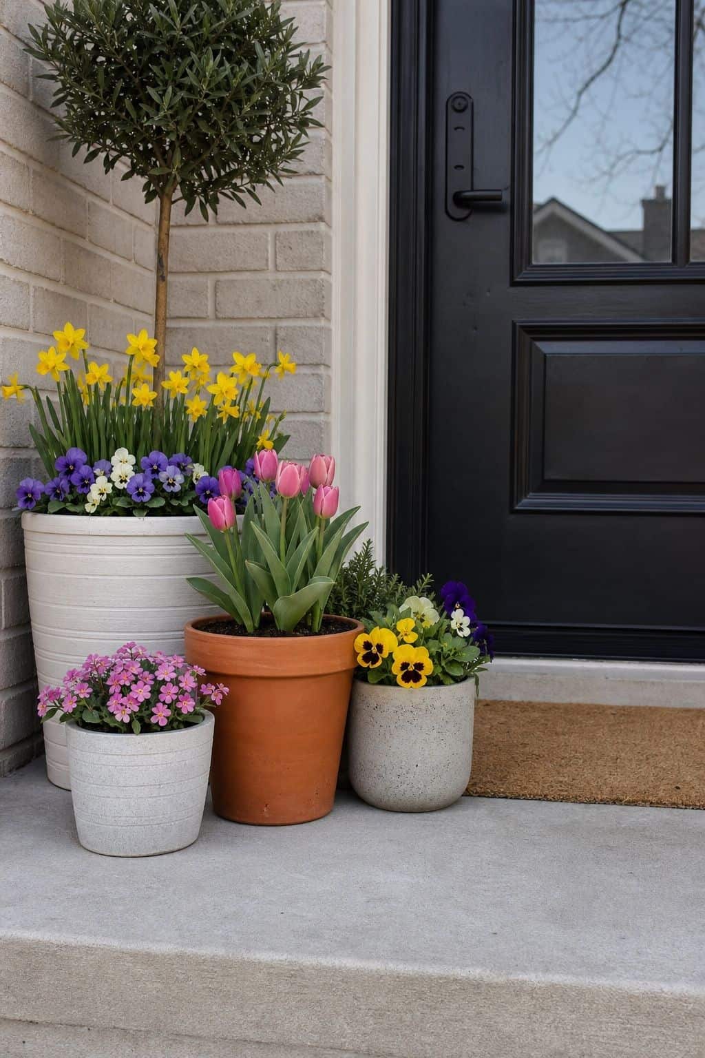 Add Potted Spring Flowers small apartment idea for Top 19 Easter Yard Decoration Ideas for a Charming Outdoor Display.