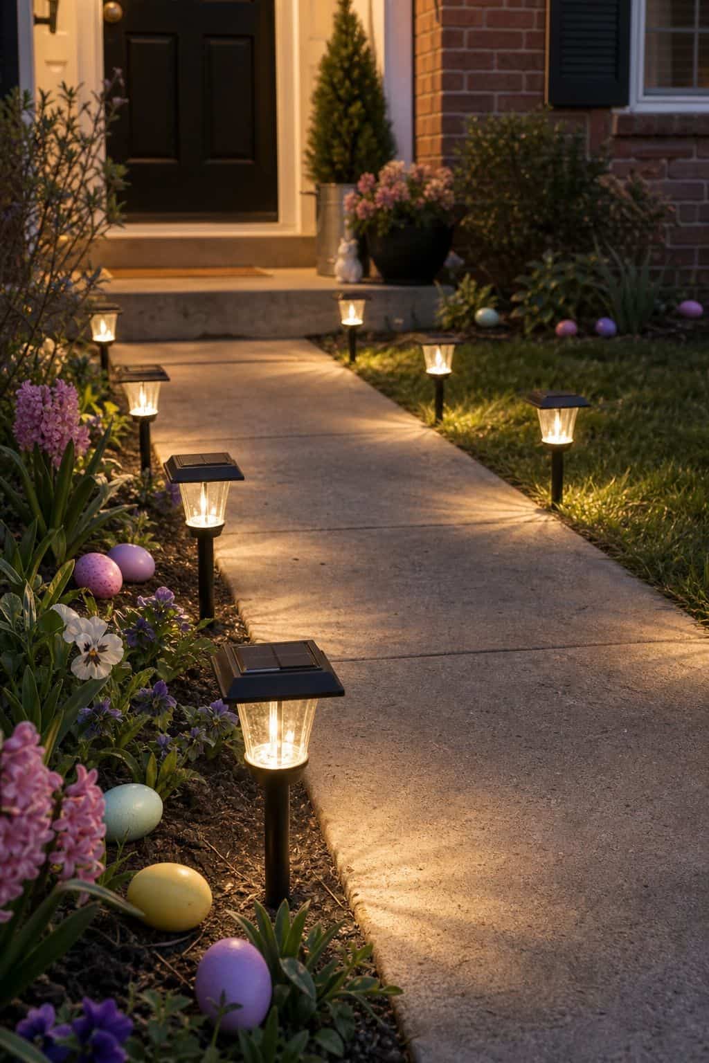 Add Solar Pathway Lights small apartment idea for Top 19 Easter Yard Decoration Ideas for a Charming Outdoor Display.