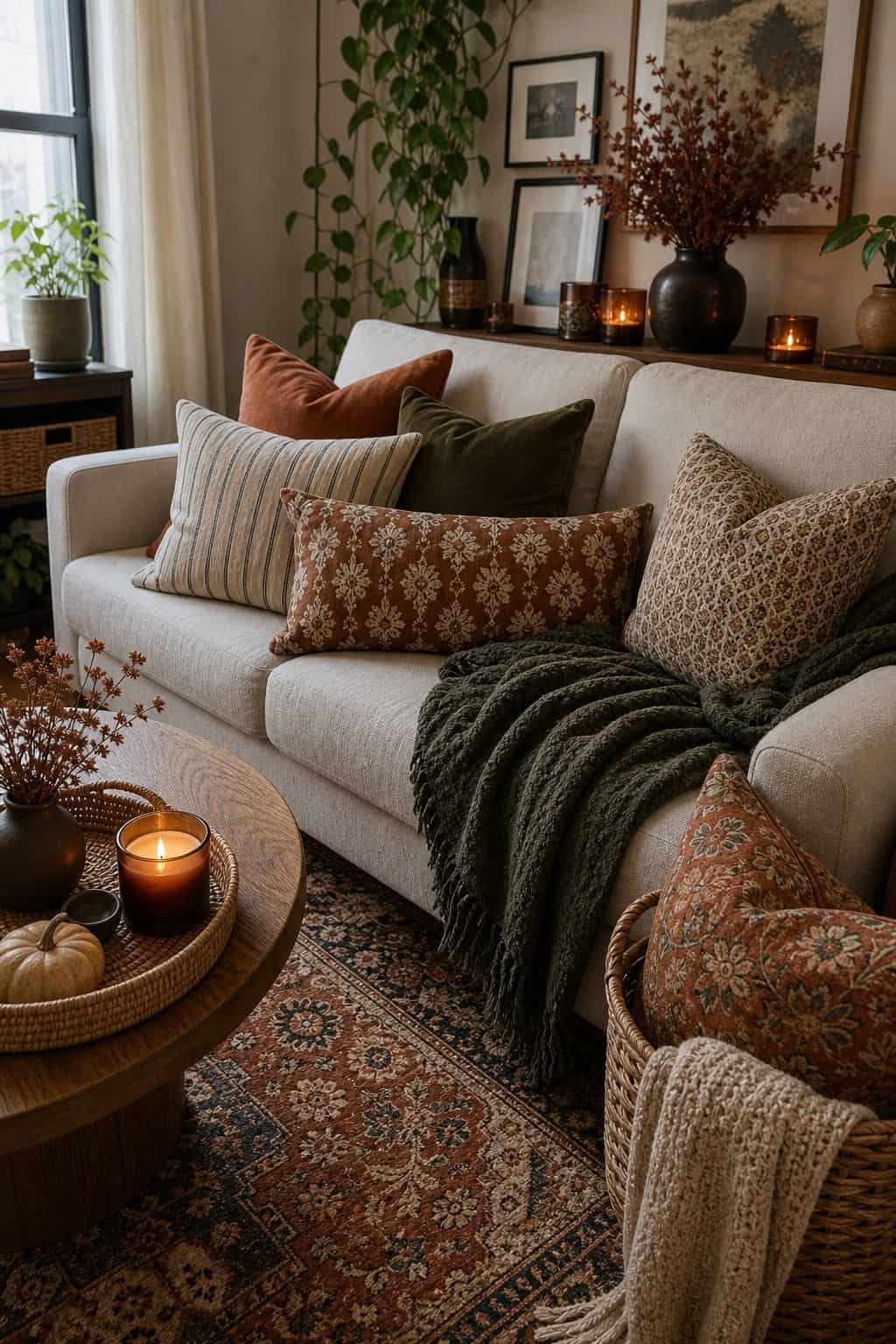 Mix Patterns Freely small apartment idea for Top 17 Boho Fall Decor Ideas for Small Apartments.