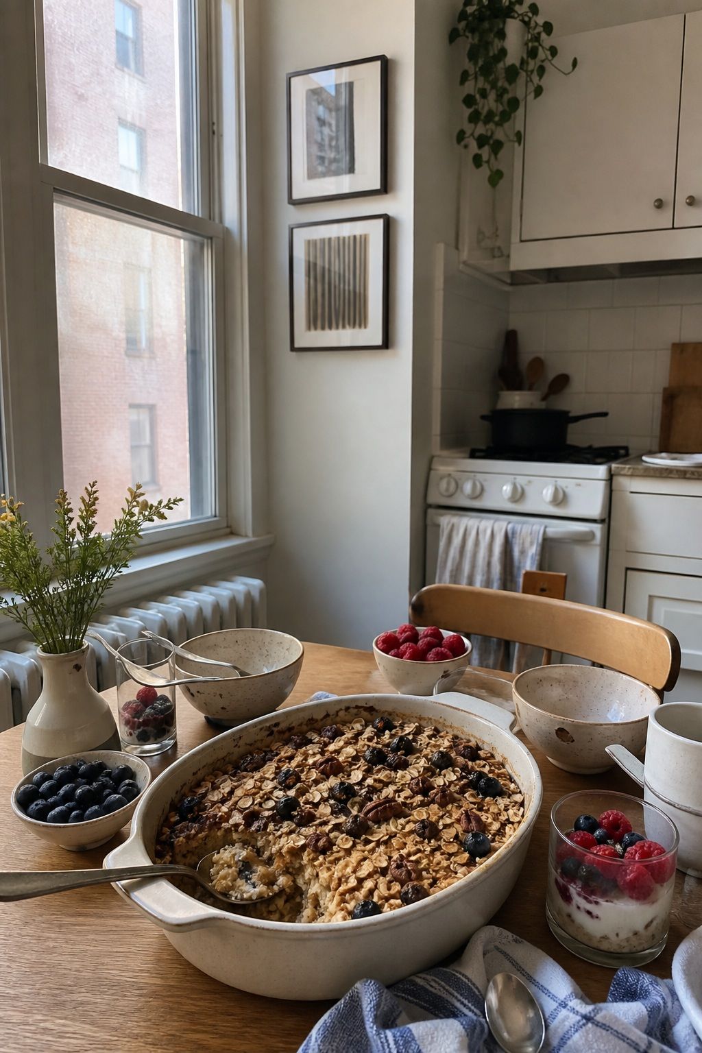 The Baked Oatmeal small apartment idea for Top 17 Breakfast Hosting Ideas for Easy Make-Ahead Mornings.