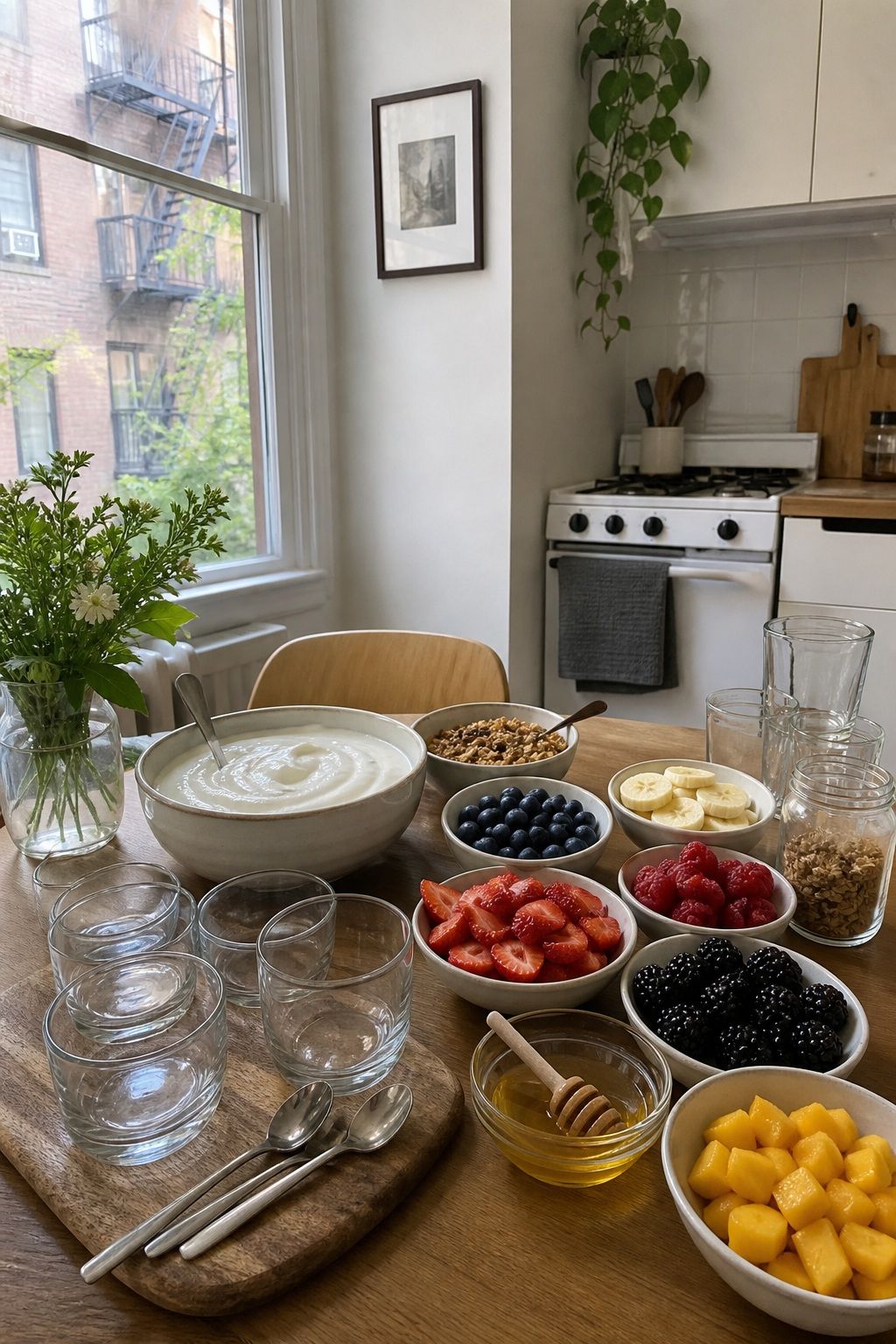 The Yogurt-Parfait Bar small apartment idea for Top 17 Breakfast Hosting Ideas for Easy Make-Ahead Mornings.