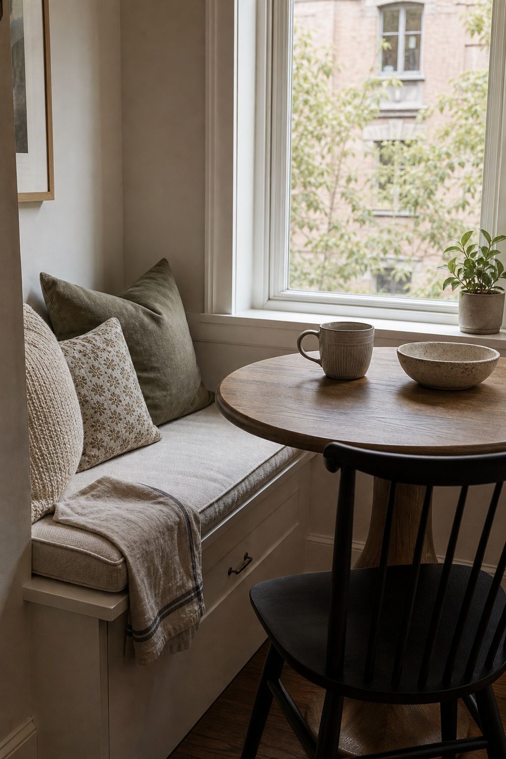 Window Seat with Cushioned Bench small apartment idea for Top 15 Breakfast Nook Ideas for Small Apartments.