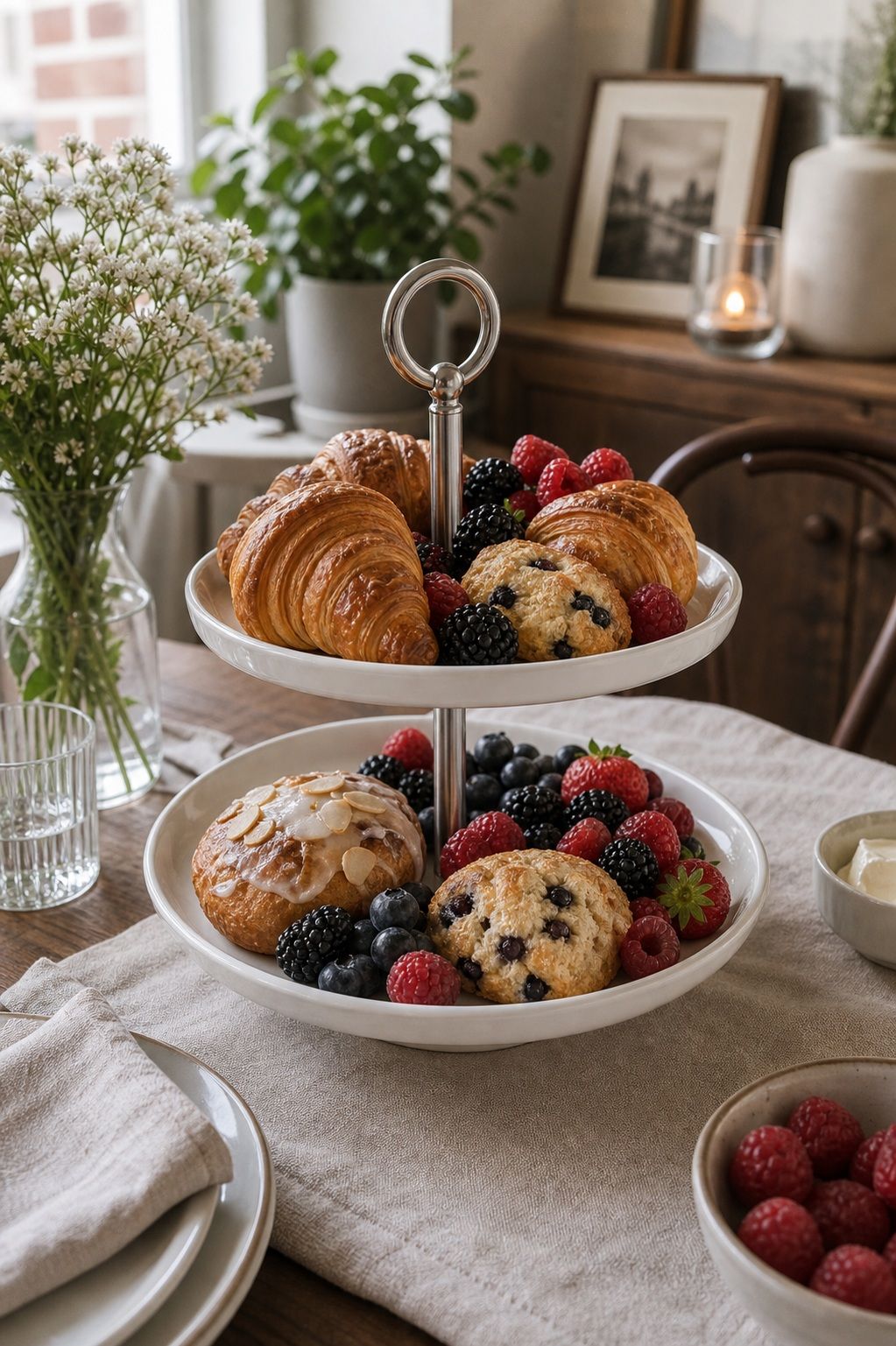 2-Tier White Ceramic Serving Stand small apartment idea for 15 Brunch Hosting Essentials From Amazon for a Beautiful Table.