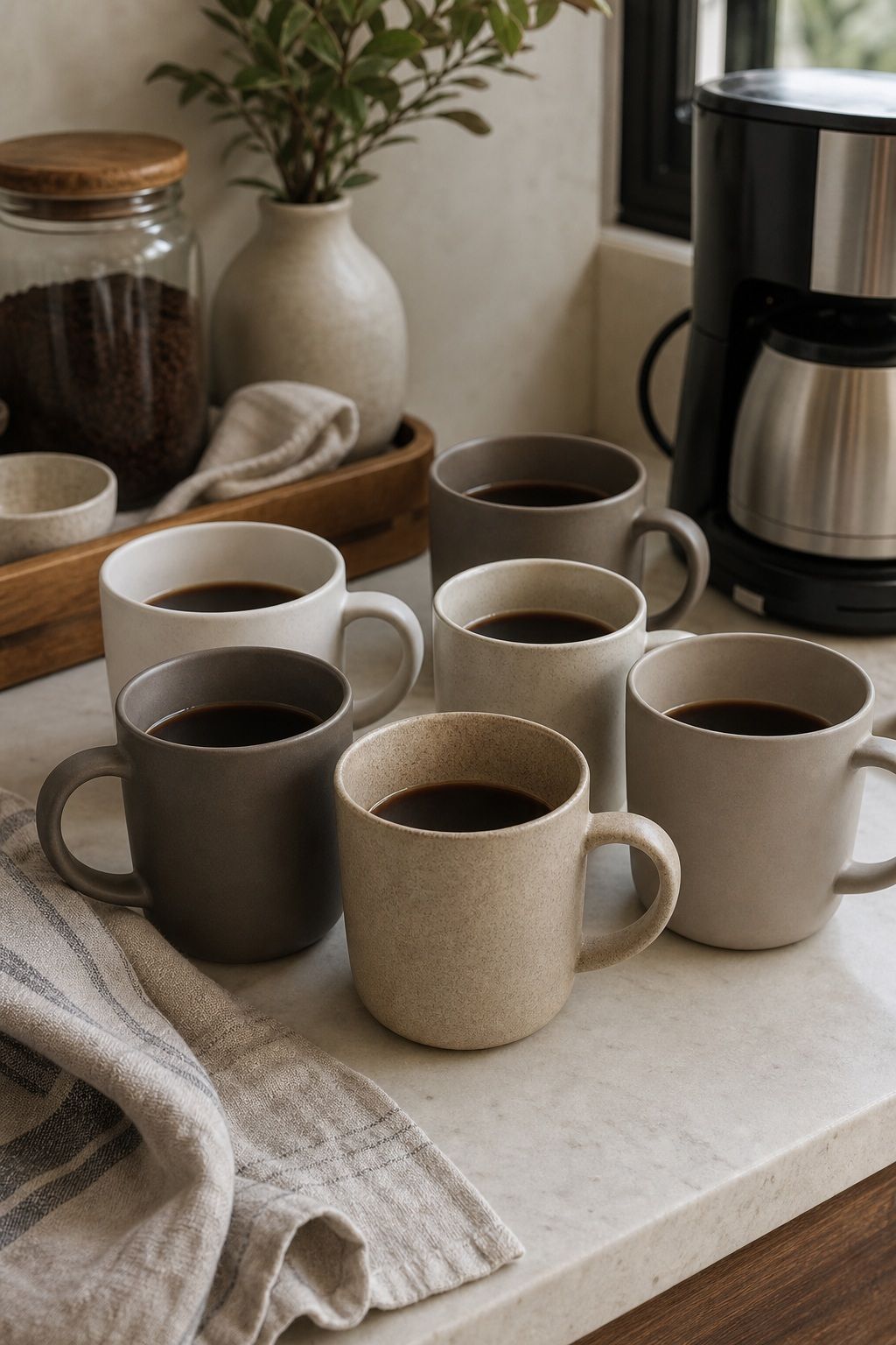 Neutral Matte Ceramic Coffee Mugs Set of 6 small apartment idea for 15 Brunch Hosting Essentials From Amazon for a Beautiful Table.