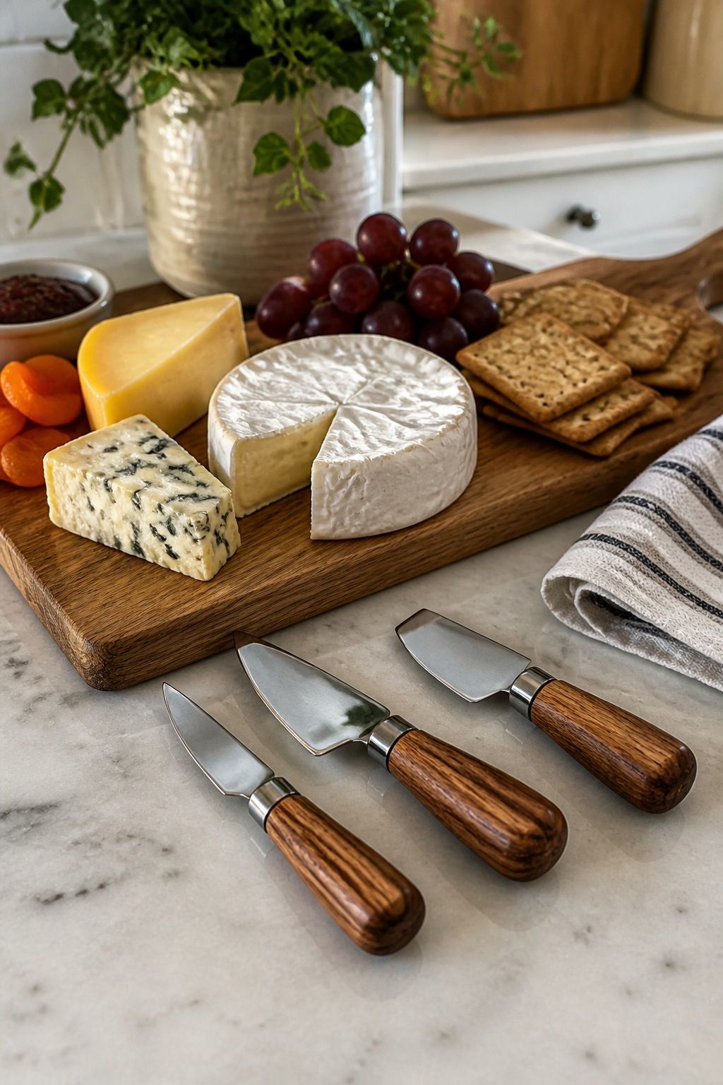 Cheese Knives Set with Wooden Handles small apartment idea for 15 Charcuterie Board Essentials From Amazon for the Perfect Spread.