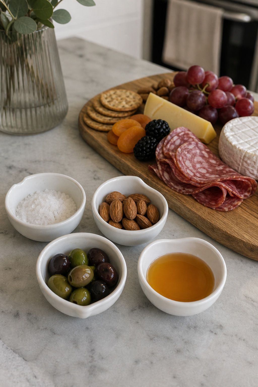 Mini White Pinch Bowls Set of 4 small apartment idea for 15 Charcuterie Board Essentials From Amazon for the Perfect Spread.