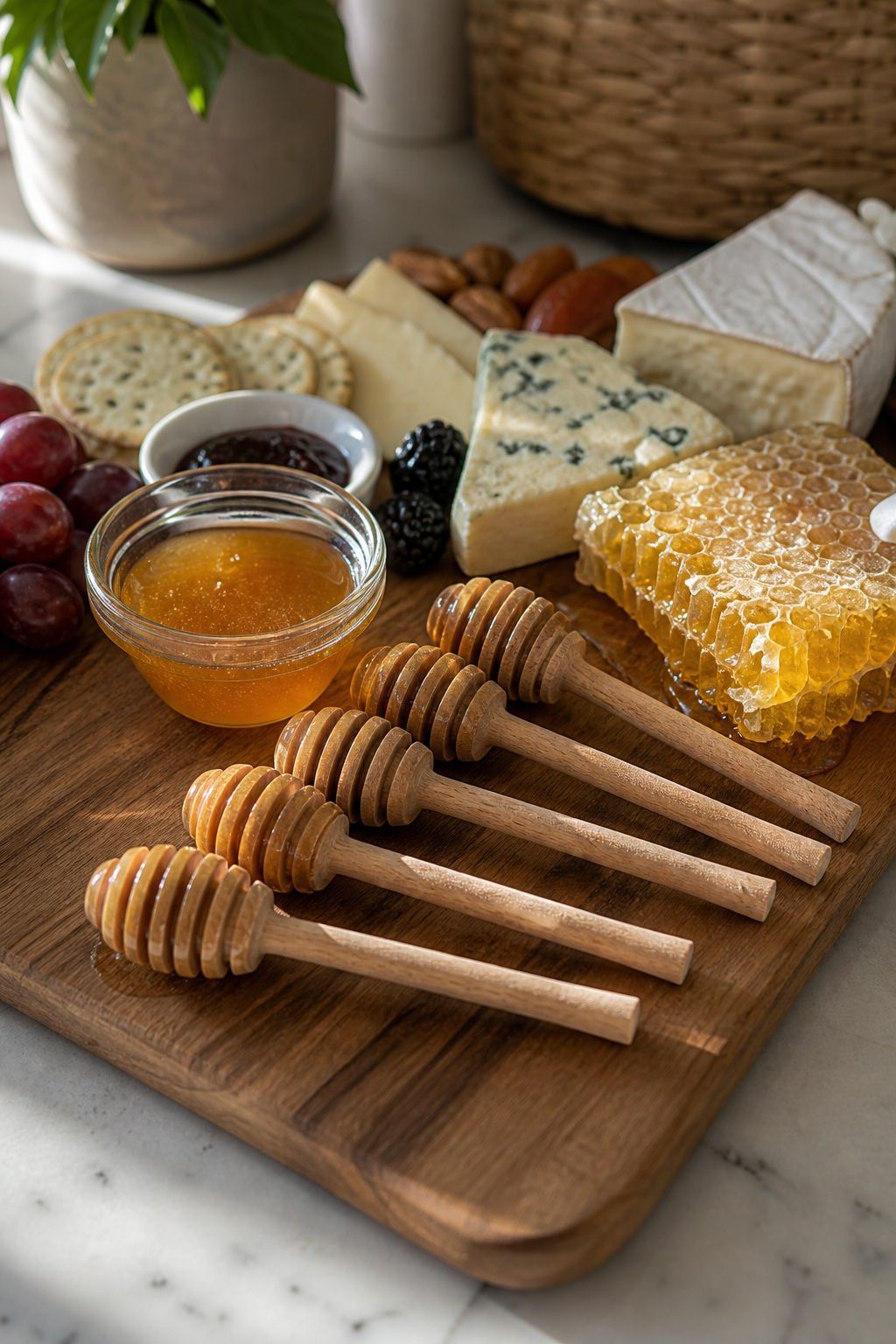 Wooden Honey Dippers Set of 6 small apartment idea for 15 Charcuterie Board Essentials From Amazon for the Perfect Spread.