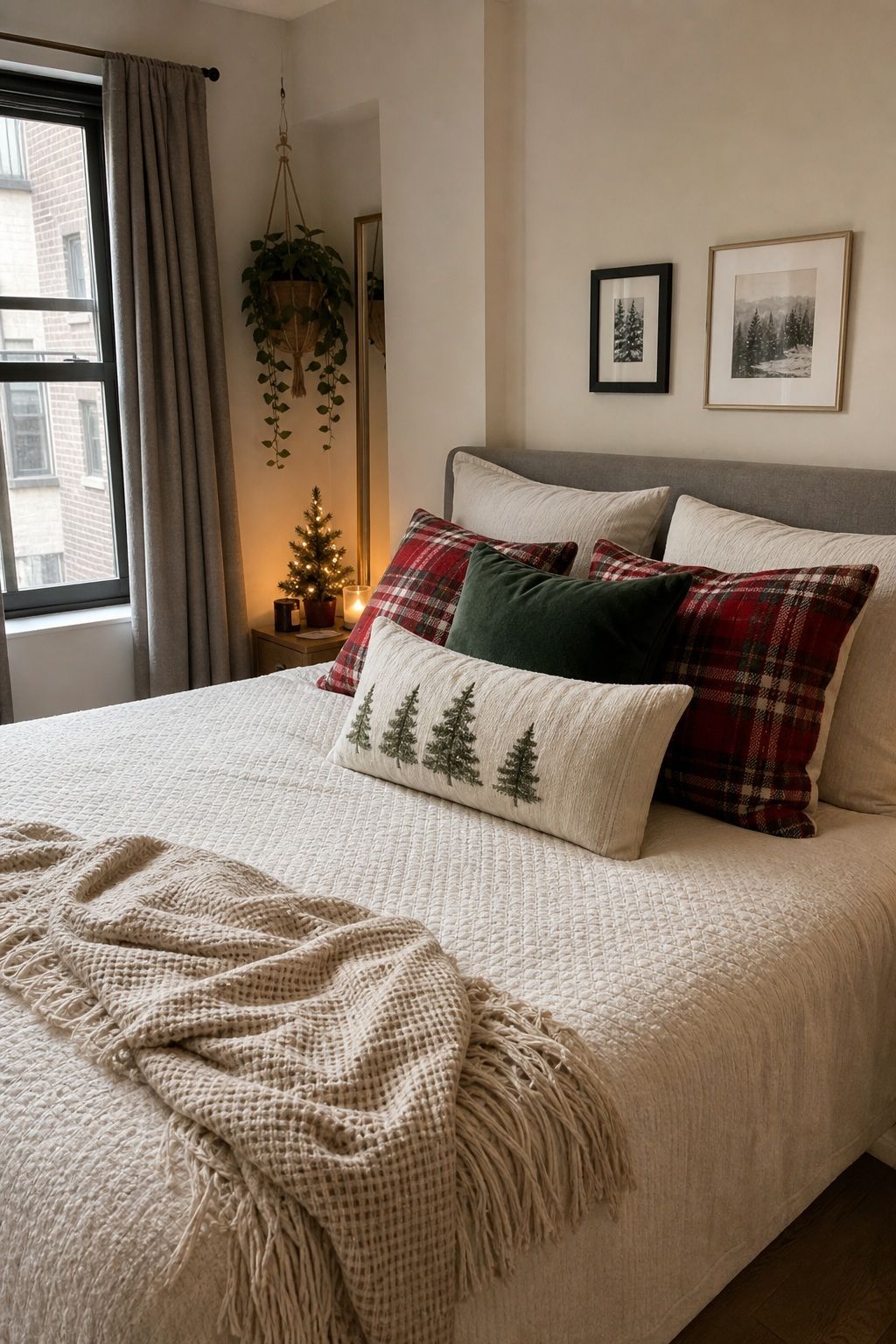Swap Pillow Covers for Holiday Versions small apartment idea for Top 16 Christmas Bedroom Decor Ideas for Small Apartments.