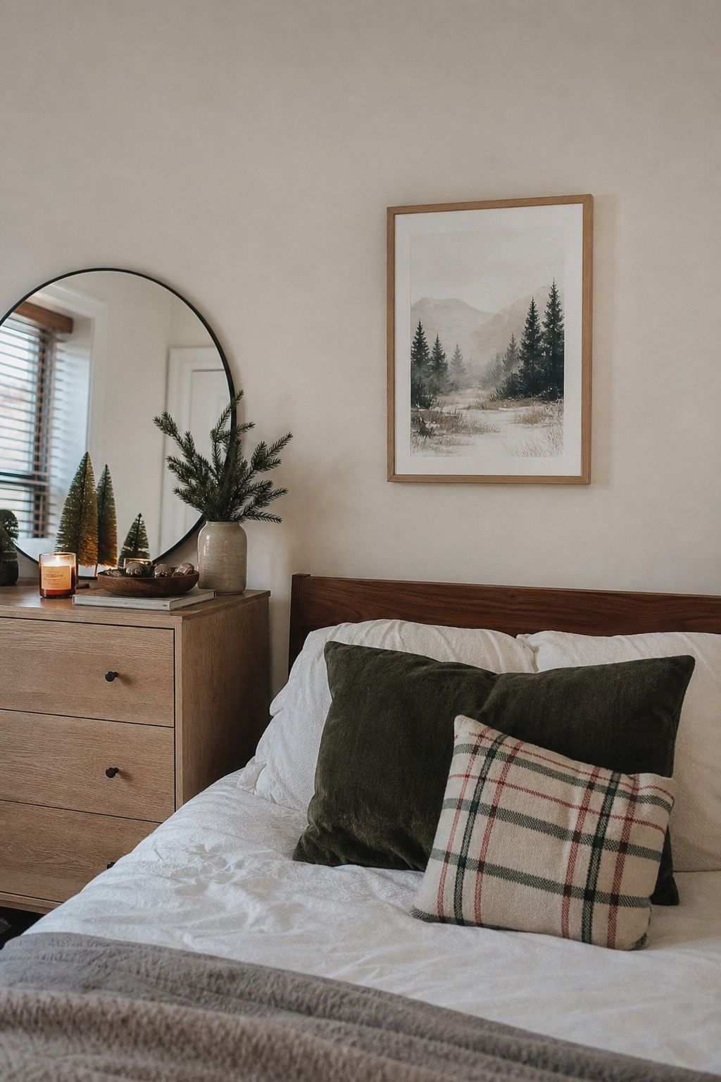 Swap a Framed Art Piece for a Seasonal Print small apartment idea for Top 16 Christmas Bedroom Decor Ideas for Small Apartments.