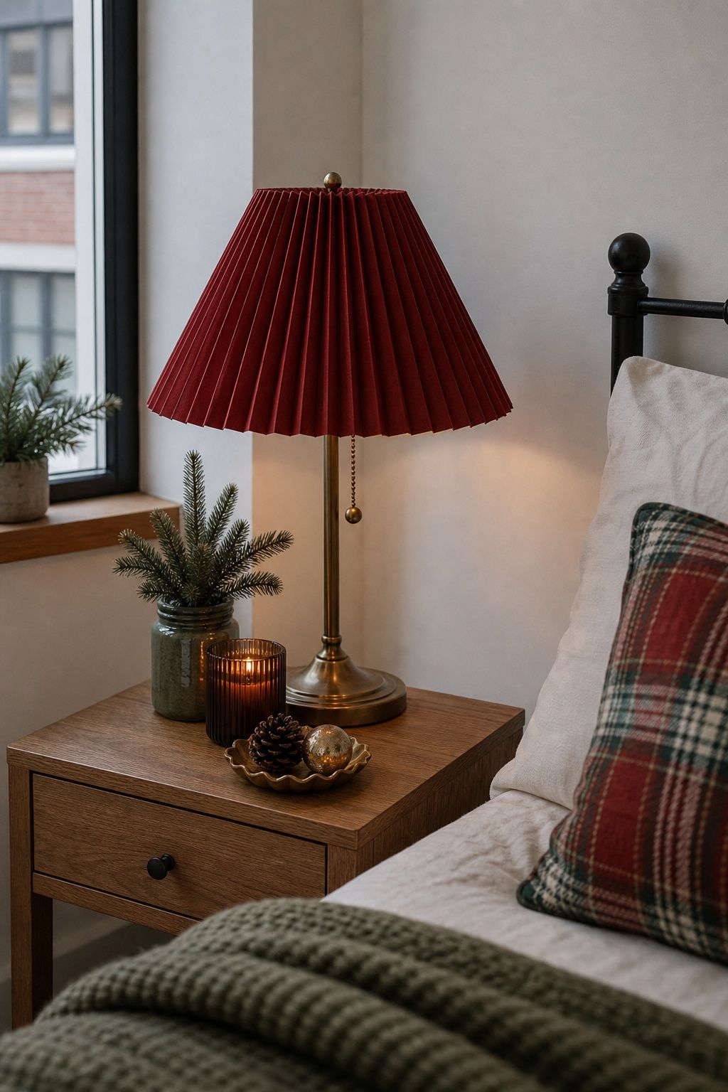 Swap a Lampshade or Add a Single Statement Lamp small apartment idea for Top 16 Christmas Bedroom Decor Ideas for Small Apartments.