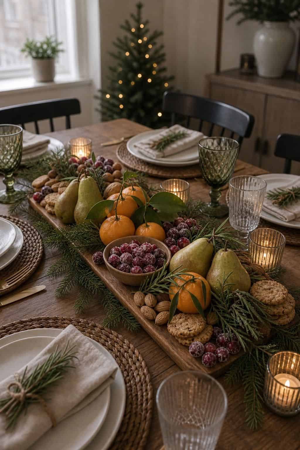Try an Edible Centerpiece small apartment idea for Top 18 Christmas Dining Table Decor Ideas for Small-Space Hosting.