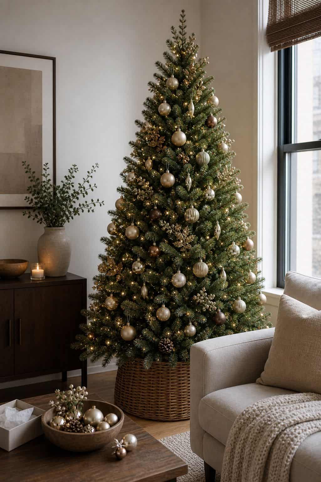 Edit Ruthlessly Before Declaring the Tree Done small apartment idea for Top 17 Christmas Tree Decor Ideas for Small Apartments.