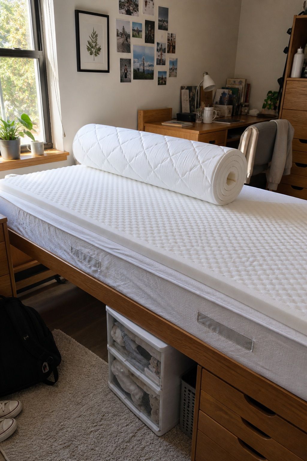 Mattress Topper small apartment idea for The Complete College Dorm Checklist of 18 Essentials Freshmen Forget.