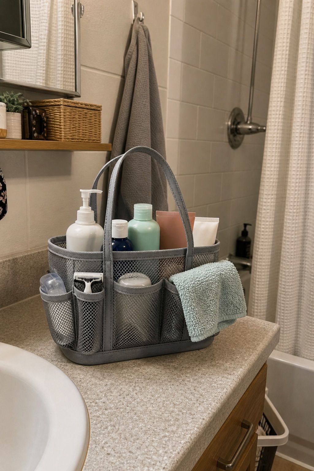 Shower Caddy small apartment idea for The Complete College Dorm Checklist of 18 Essentials Freshmen Forget.