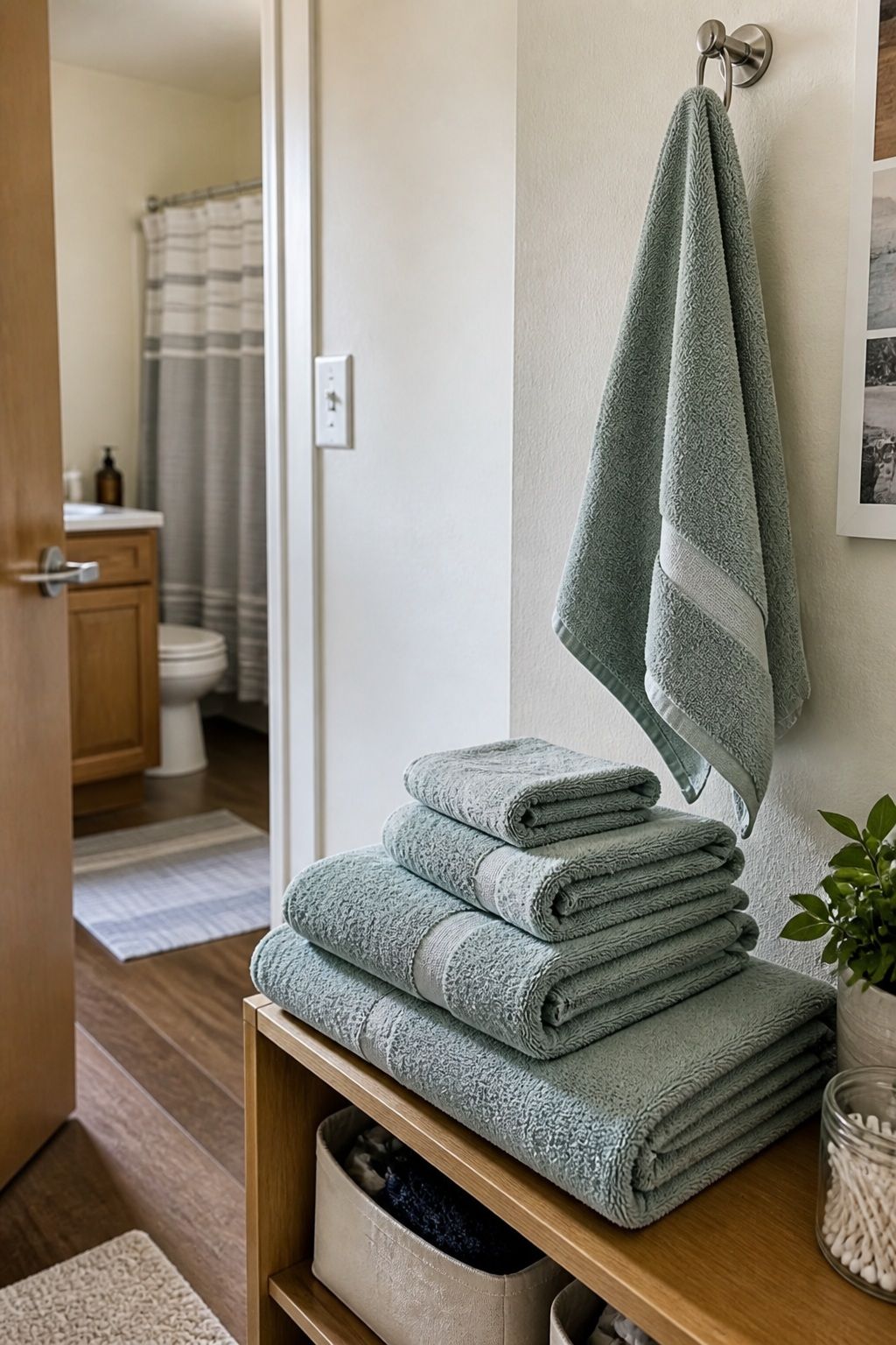 Towels Set small apartment idea for The Complete College Dorm Checklist of 18 Essentials Freshmen Forget.