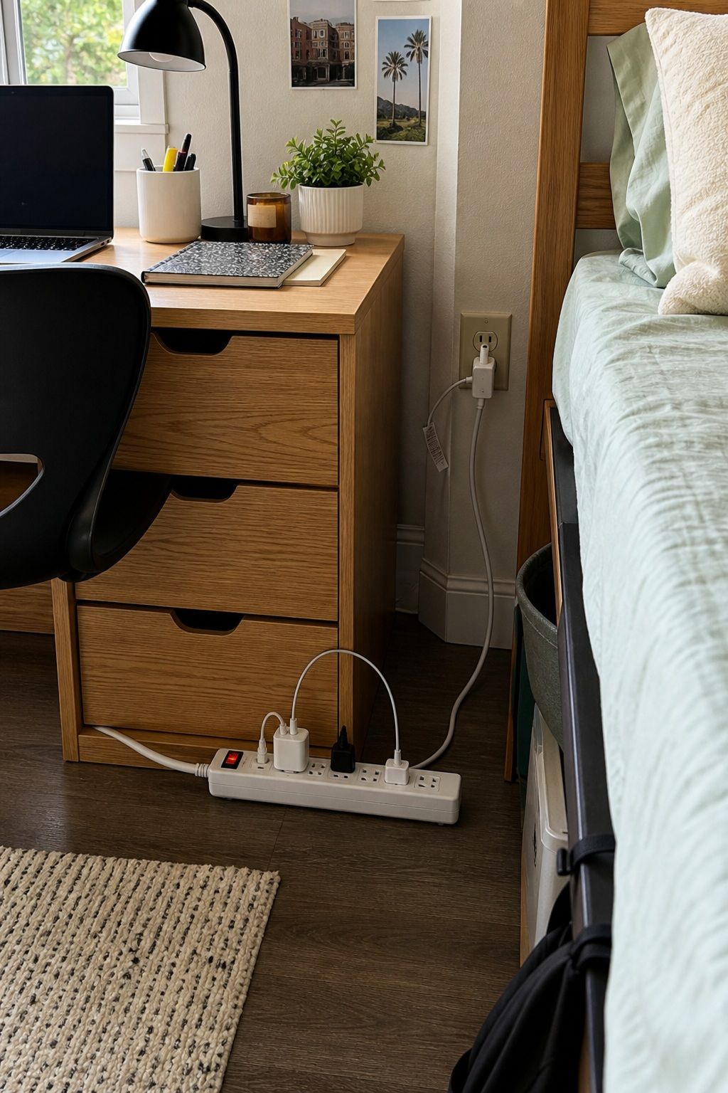 Power Strip with Surge Protector small apartment idea for The Complete College Dorm Checklist of 18 Essentials Freshmen Forget.