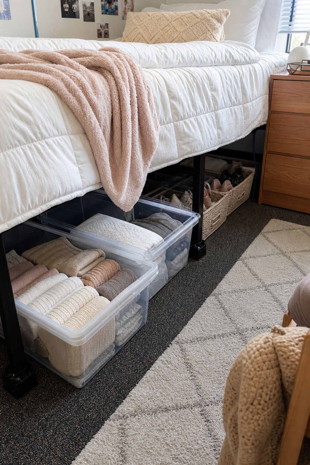 Under-Bed Bins small apartment idea for Top 18 College Dorm Essentials You Will Use Every Single Day.
