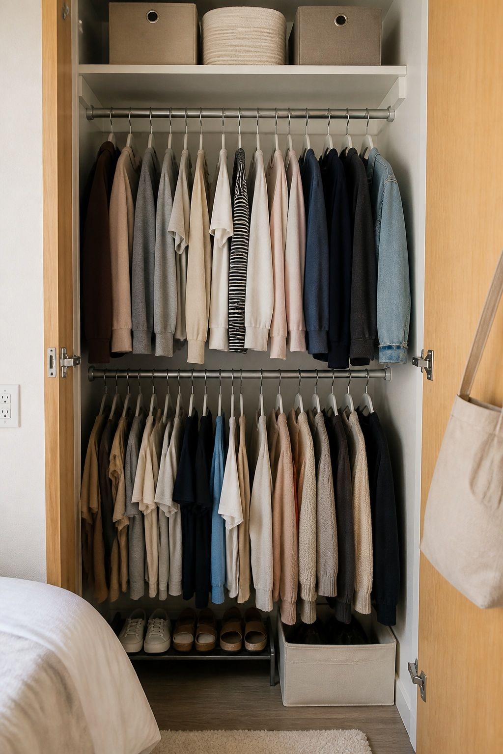 Closet Doubler small apartment idea for Top 18 College Dorm Essentials You Will Use Every Single Day.