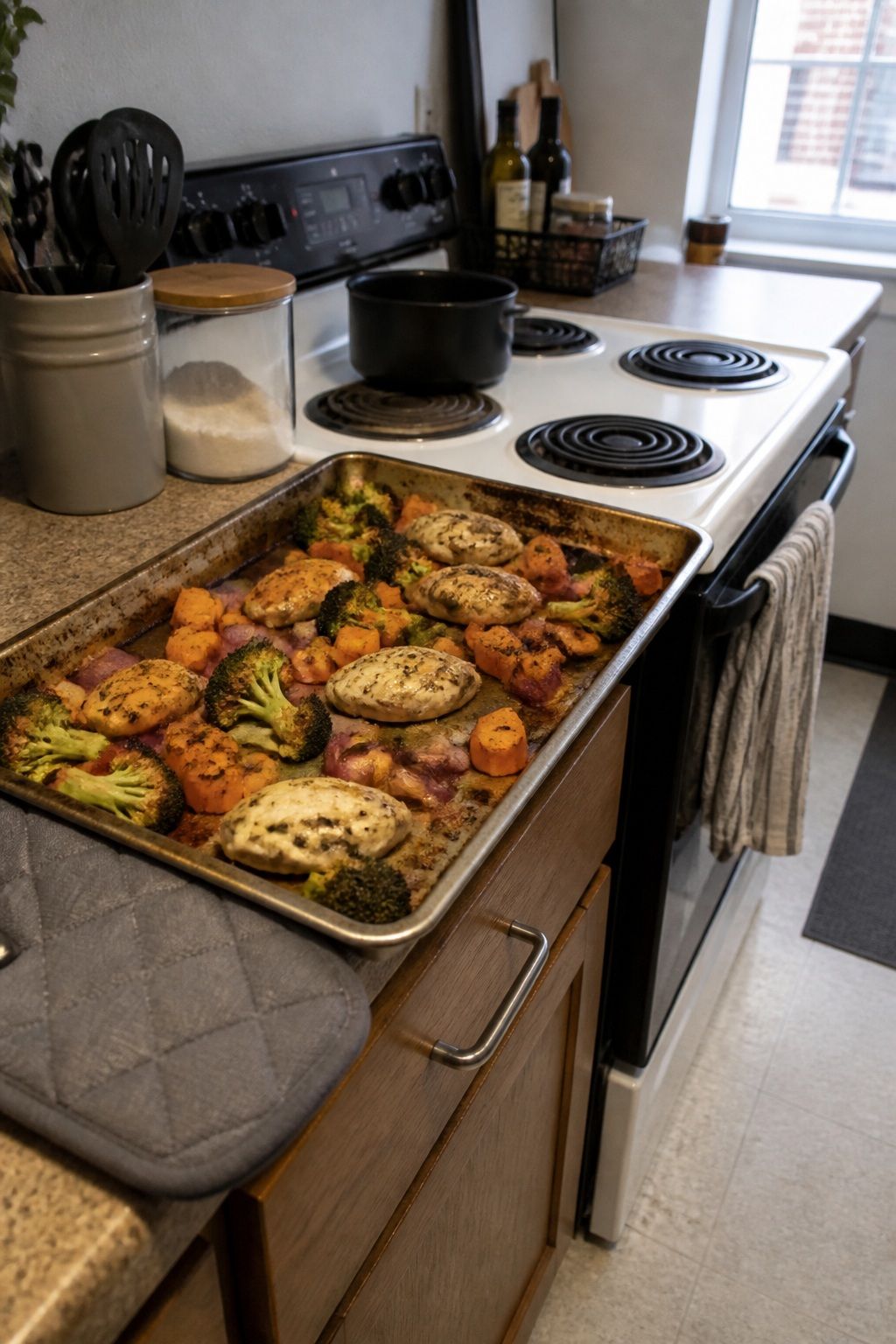 Sheet-Pan in Residence Kitchen small apartment idea for Top 17 College Dorm Food Ideas for Make-Ahead Meals and Easy Snacks.