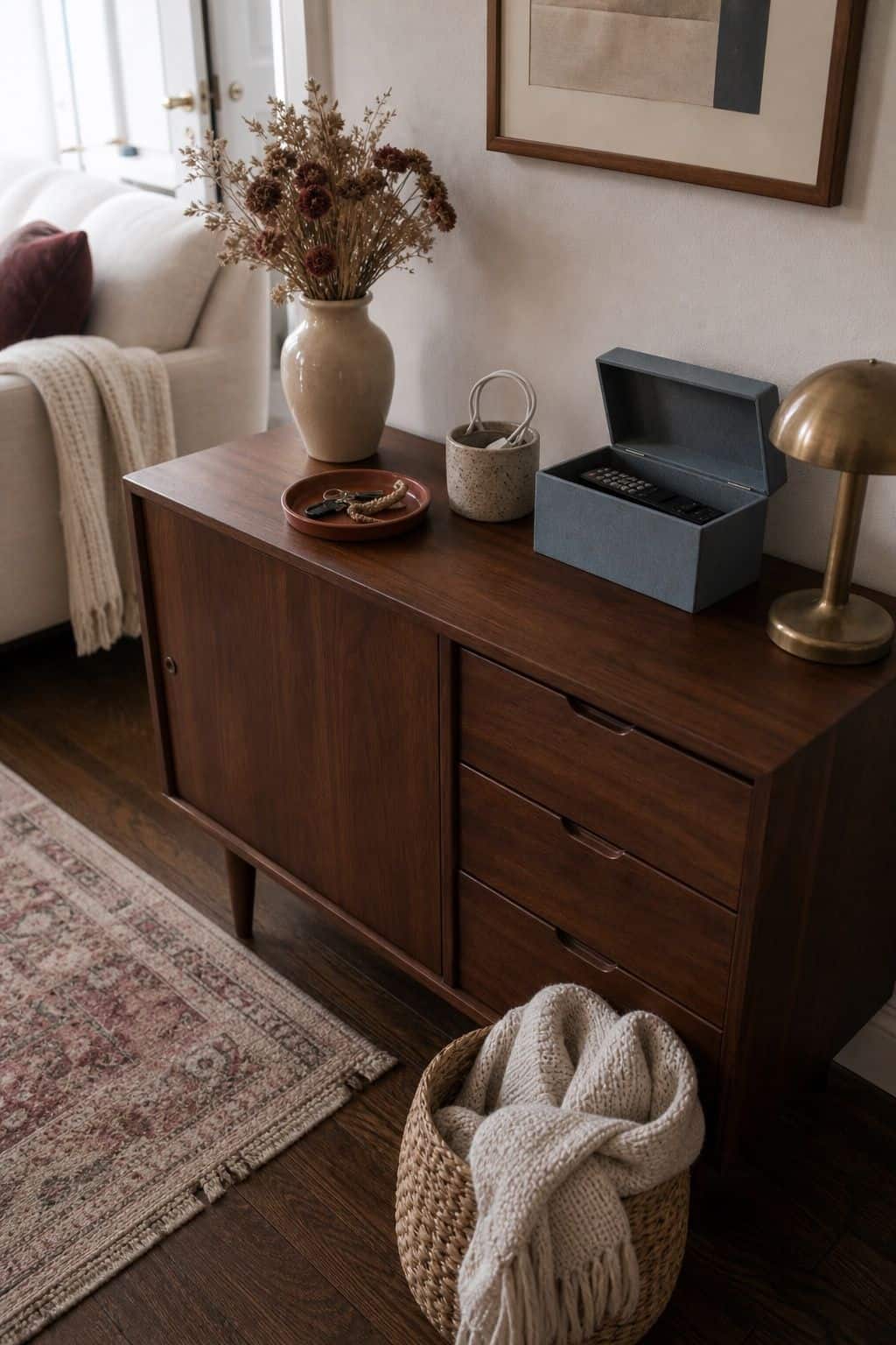 3. Give Everything a Home - cozy small apartment decorating ideas