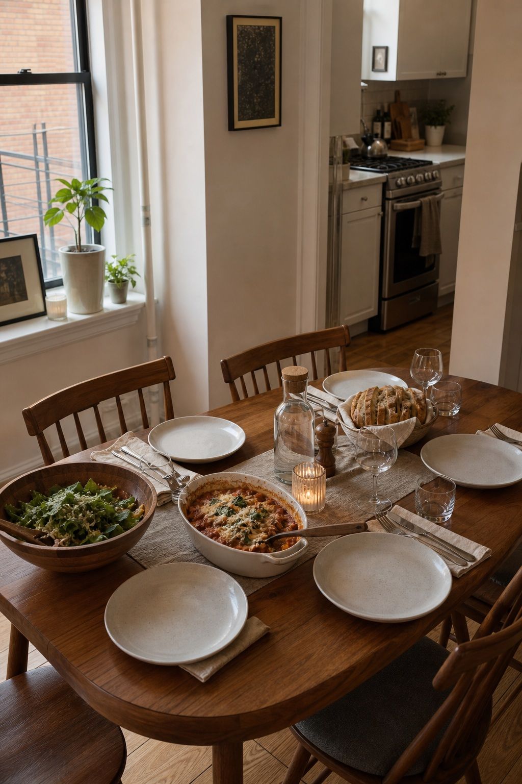 Be at the Table, Not in the Kitchen small apartment idea for Top 18 Dinner Hosting Ideas to Turn an Ordinary Night into an Event.