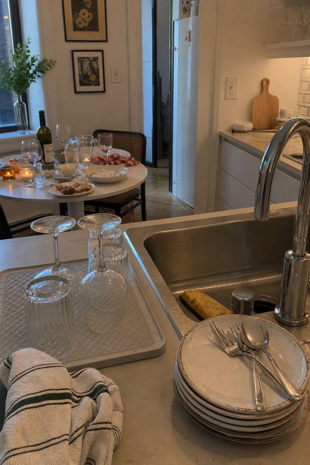 The Cleanup-During-Not-After Rule small apartment idea for Top 18 Dinner Hosting Ideas to Turn an Ordinary Night into an Event.