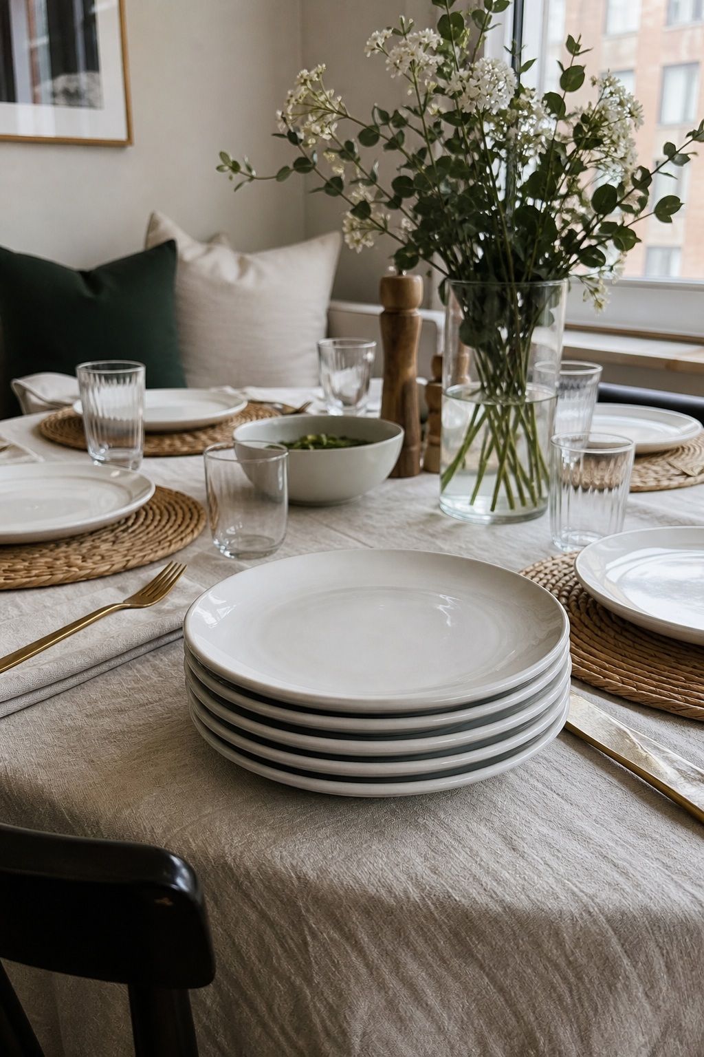 White Dinner Plates Set of 6 small apartment idea for 20 Dinner Party Essentials Every Host Should Have From Amazon.
