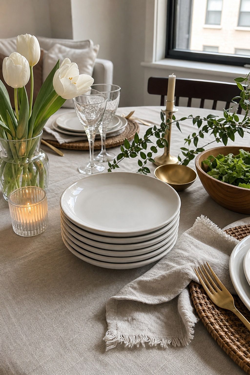 White Salad Plates Set of 6 small apartment idea for 20 Dinner Party Essentials Every Host Should Have From Amazon.