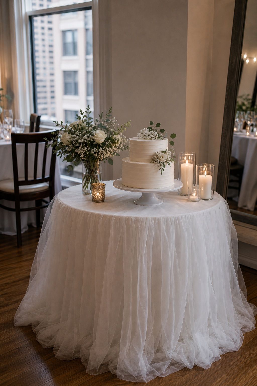 White Ivory Tulle Cake Table Skirt small apartment idea for 20 DIY Wedding Reception Essentials From Amazon That Look Like They Cost 5x More.