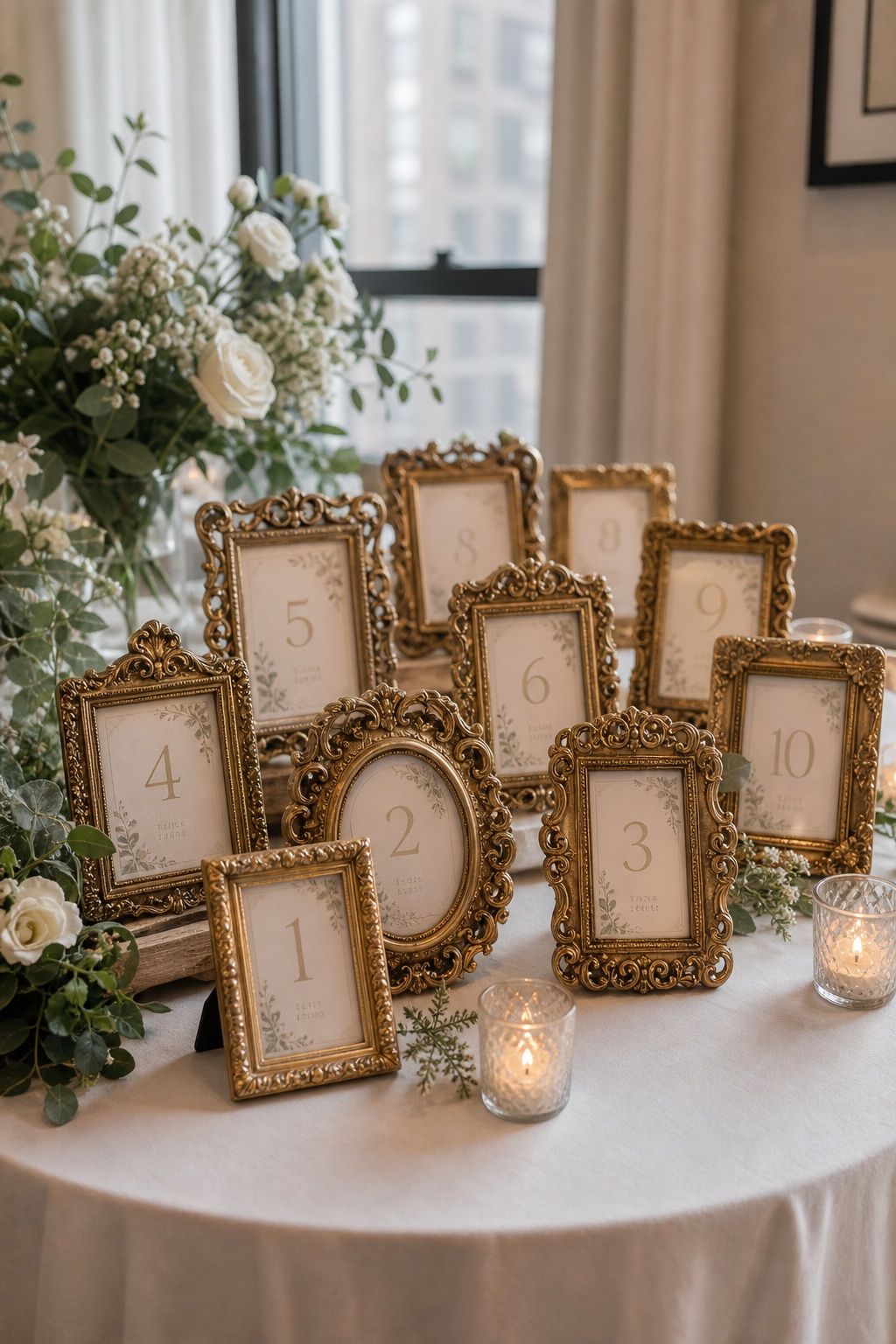 Ornate Gold Antique-Style Picture Frames Set of 10 small apartment idea for 20 DIY Wedding Reception Essentials From Amazon That Look Like They Cost 5x More.