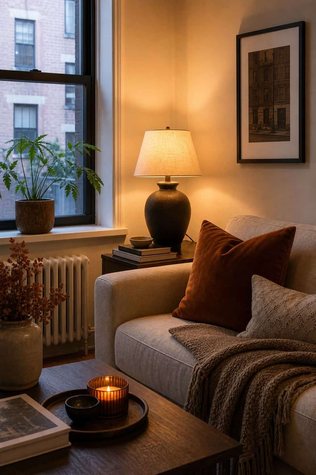 Replace Bulbs with Warmer Color Temperatures small apartment idea for Top 16 Elegant Fall Decor Ideas for Small Apartments.