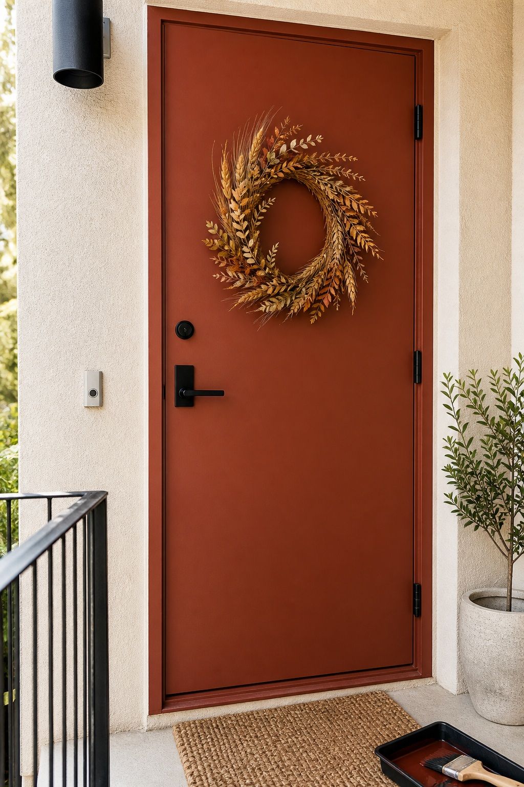 Repaint the Door for a Bigger Statement small apartment idea for Top 17 Fall Front Door Decor Ideas for Apartments.